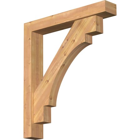 Ekena Millwork Merced Block Smooth Bracket w/ Offset Brace, Western Red Cedar, 5 1/2"W x 34"D x 38"H BKT0604X34X38MRC05SWR